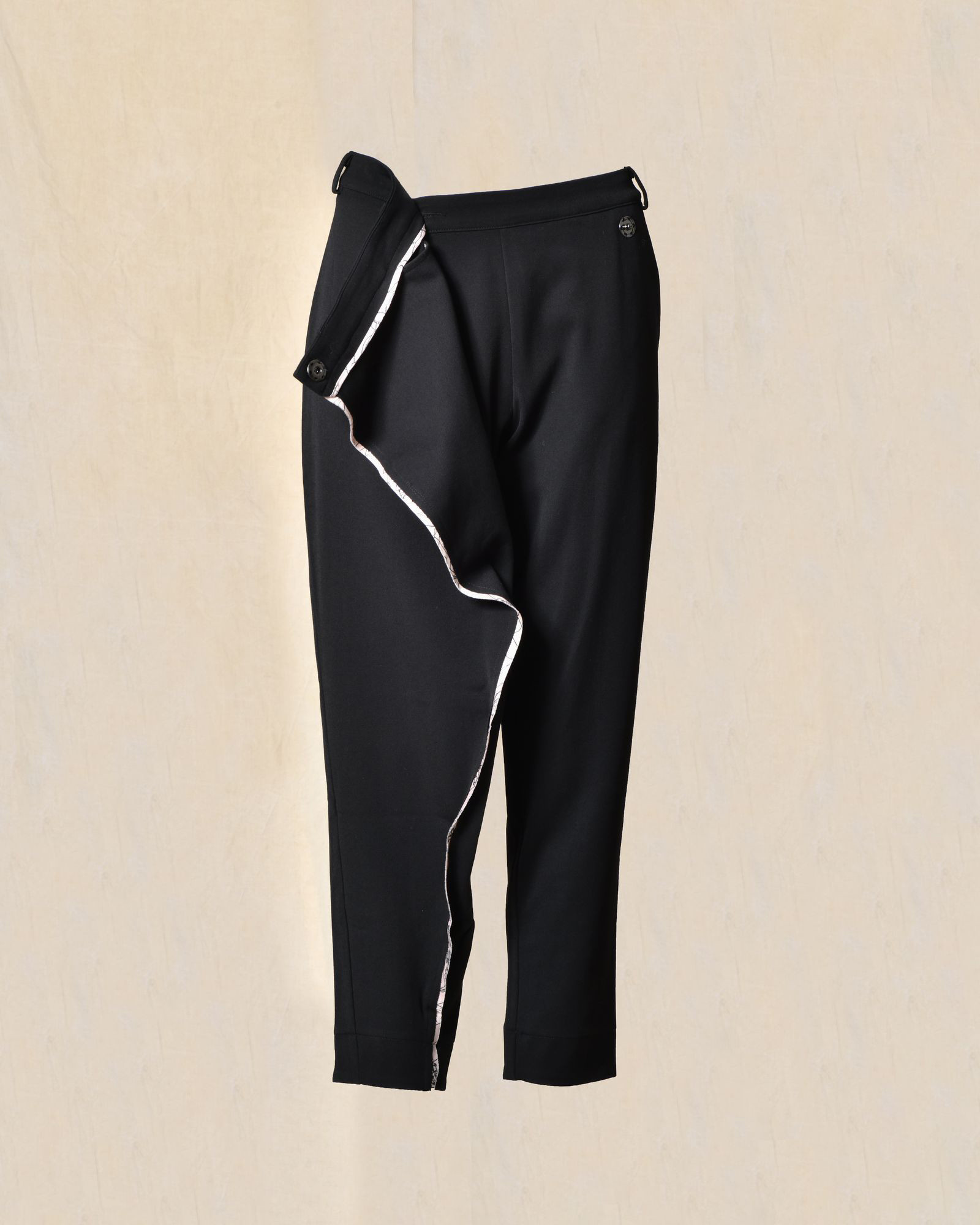 Pantalon à fermeture asymétrique noir Balossa