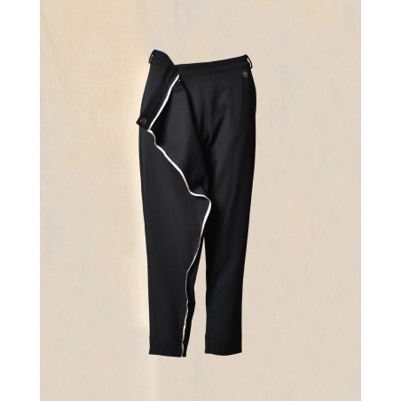 Pantalon à fermeture asymétrique noir Balossa