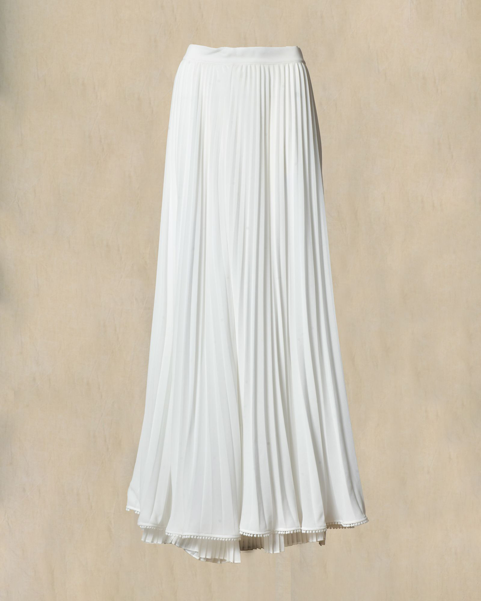 Jupe longue plissée blanche Edward Achour