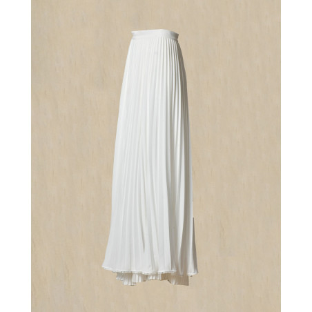 Jupe longue plissée blanche Edward Achour
