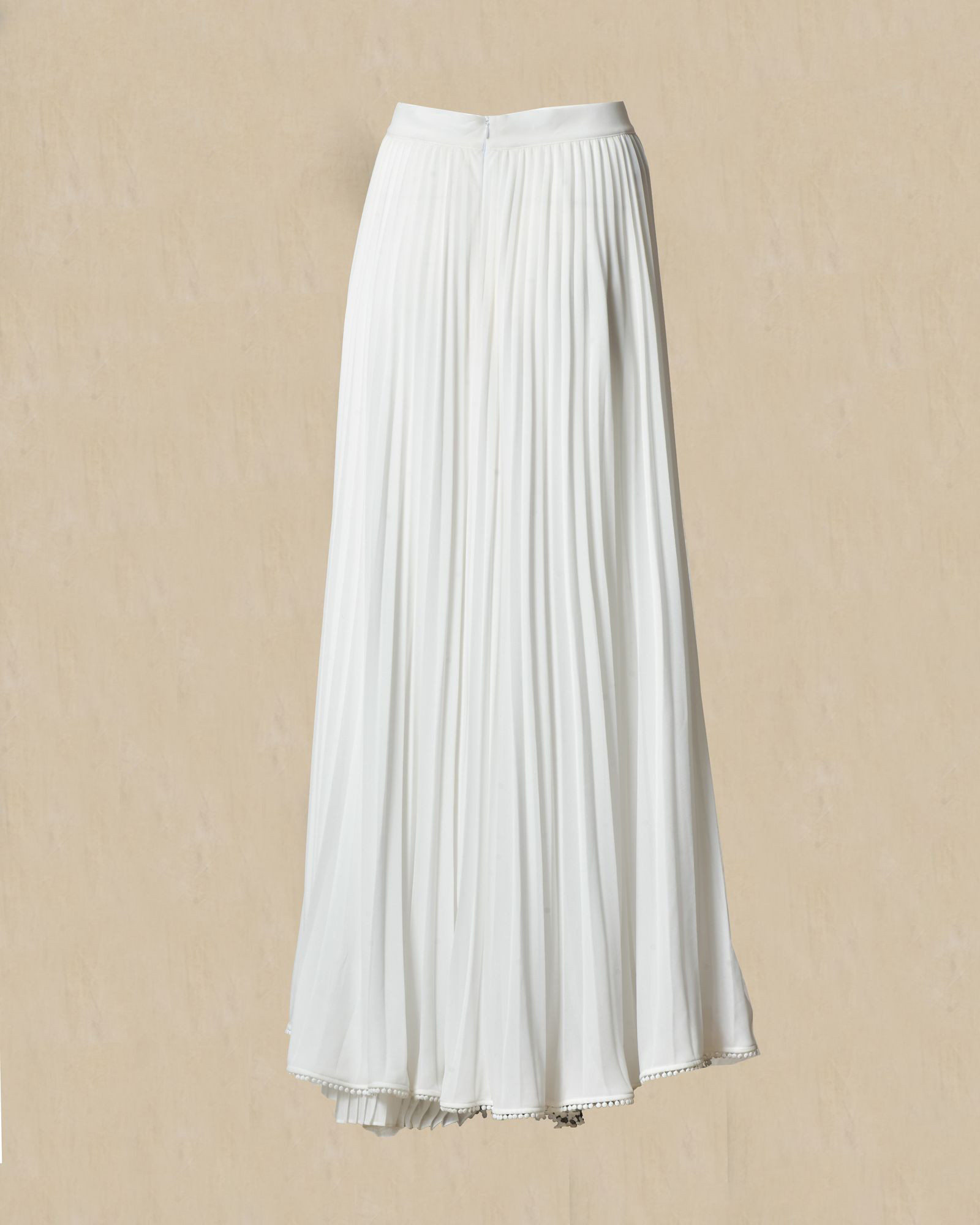 Jupe longue plissée blanche Edward Achour