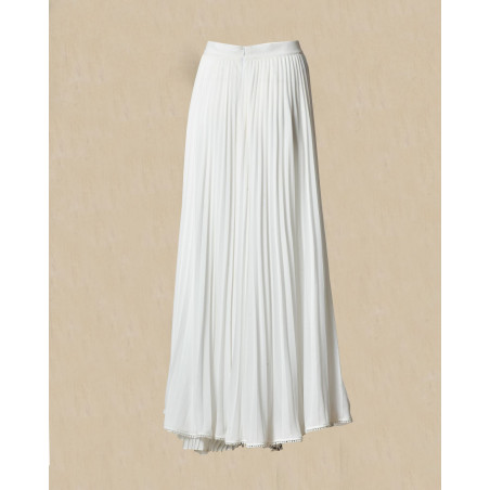 Jupe longue plissée blanche Edward Achour
