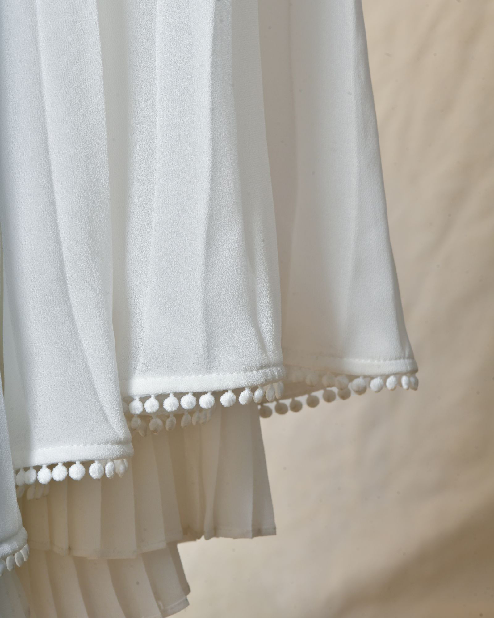 Jupe longue plissée blanche Edward Achour