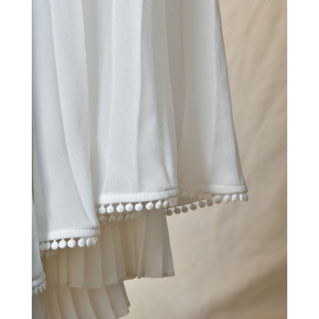 Jupe longue plissée blanche Edward Achour