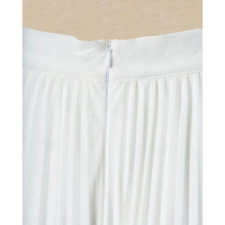 Jupe longue plissée blanche Edward Achour