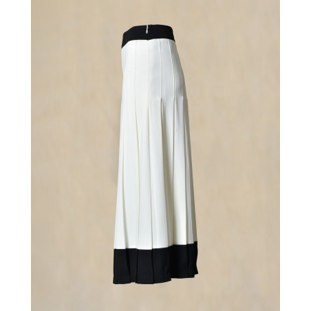 Jupe midi plissée contrastée Edward Achour