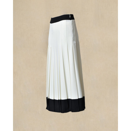 Jupe midi plissée contrastée Edward Achour