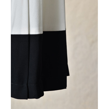 Jupe midi plissée contrastée Edward Achour