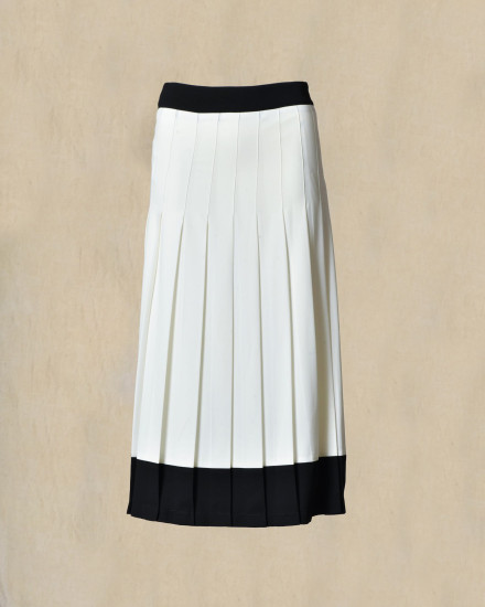 Jupe midi plissée contrastée Edward Achour