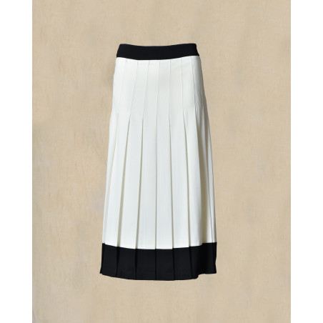 Jupe midi plissée contrastée Edward Achour