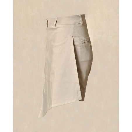 Short beige à effet jupe asymétrique Balossa