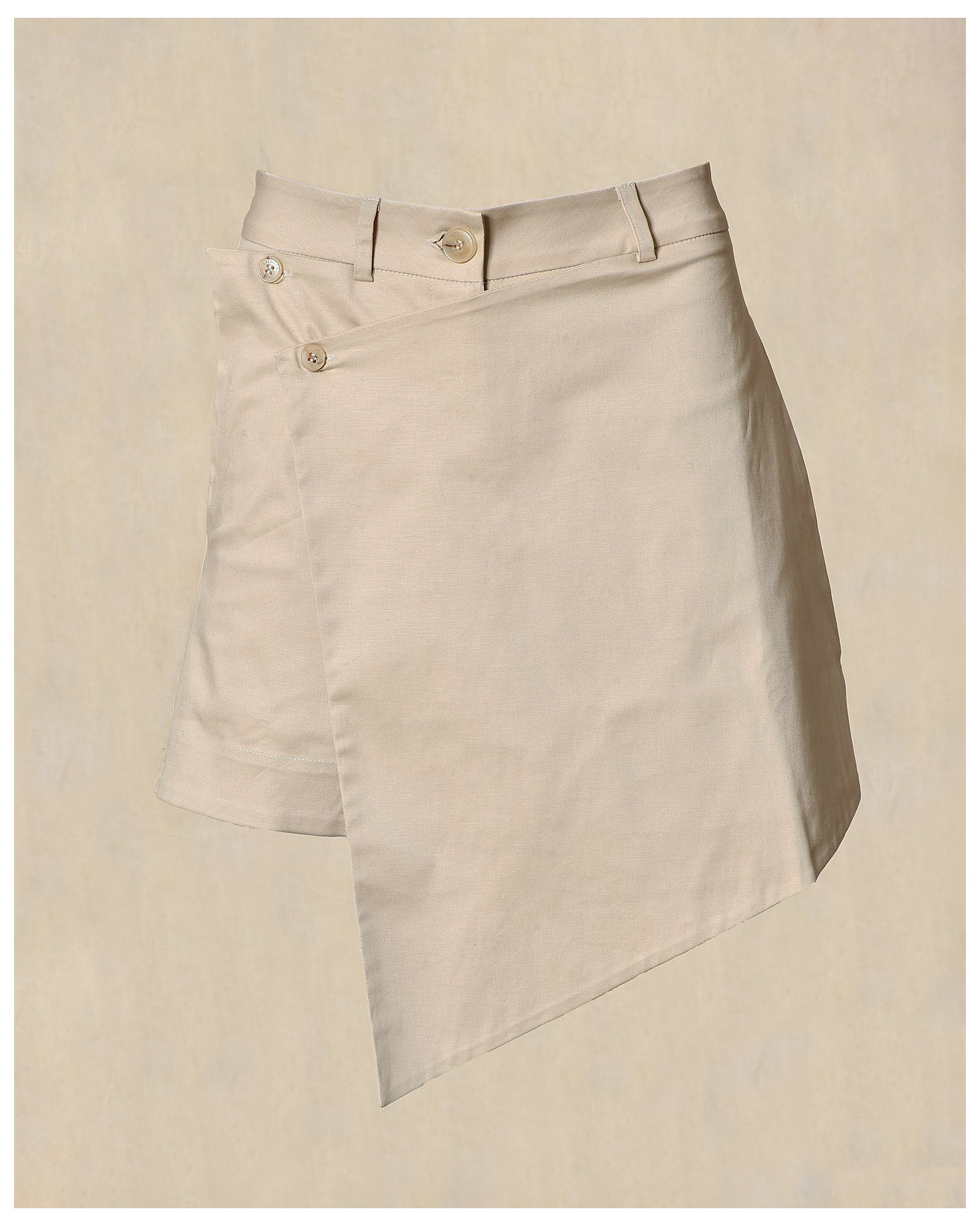 Short beige à effet jupe asymétrique Balossa