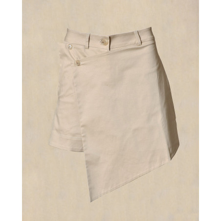 Short beige à effet jupe asymétrique Balossa
