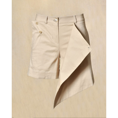 Short beige à effet jupe asymétrique Balossa