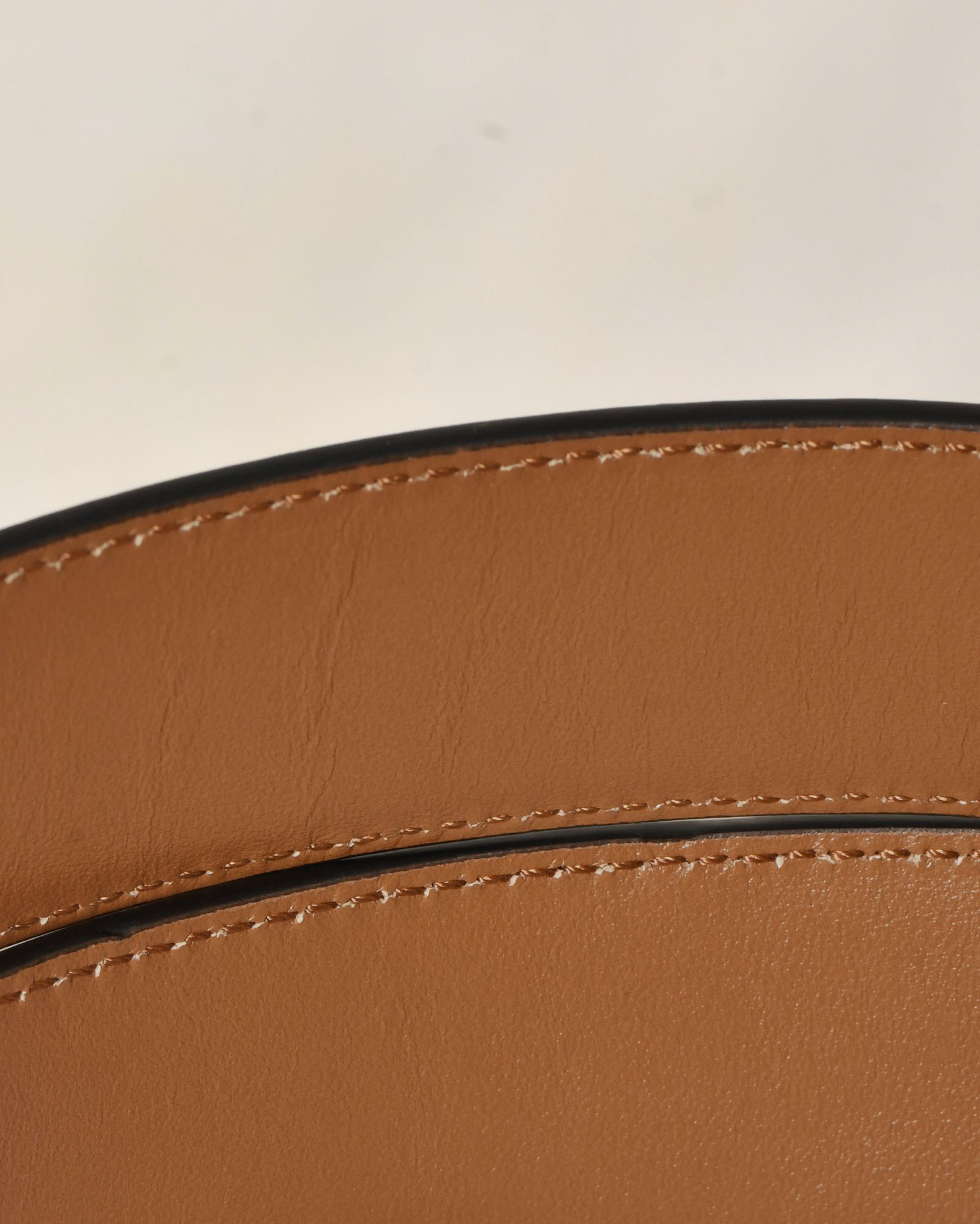 Ceinture en cuire lisse marron réglable Falorni