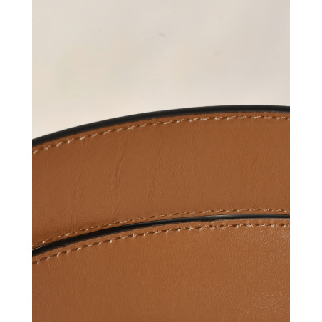 Ceinture en cuire lisse marron réglable Falorni