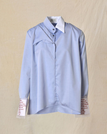 Chemise à col structuré et détails poignets imprimés Balossa