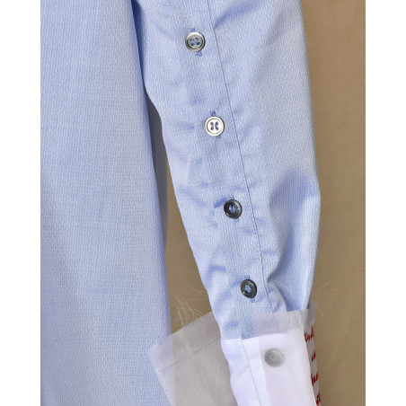 Chemise à col structuré et détails poignets imprimés Balossa