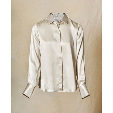 Chemise en soie beige Manuel Ritz