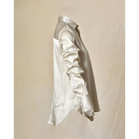 Chemise en soie beige Manuel Ritz