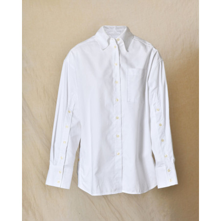 Chemise oversize blanche à manches boutonnées Manuel Ritz