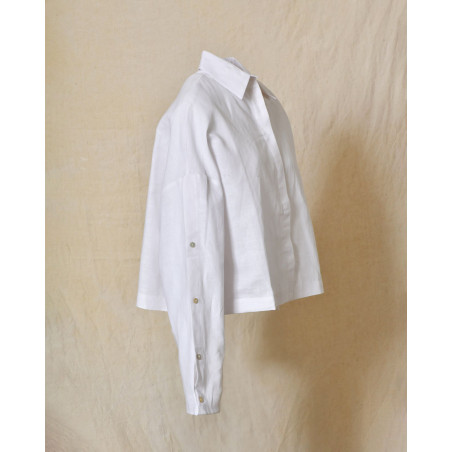 Chemise en lin oversize à manches boutonnées Balossa