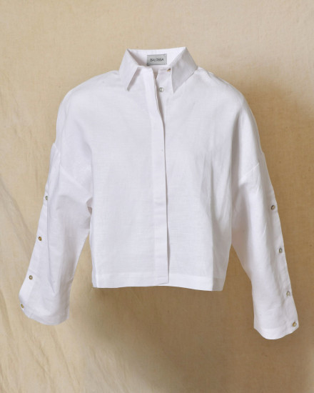 Chemise en lin oversize à manches boutonnées Balossa