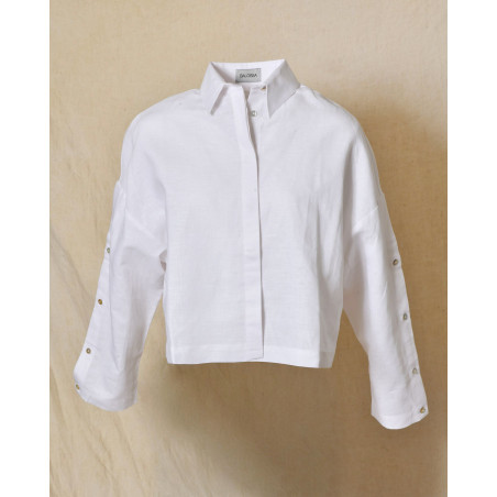Chemise en lin oversize à manches boutonnées Balossa