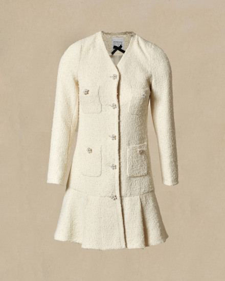 Manteau en tweed écru Edward Achour