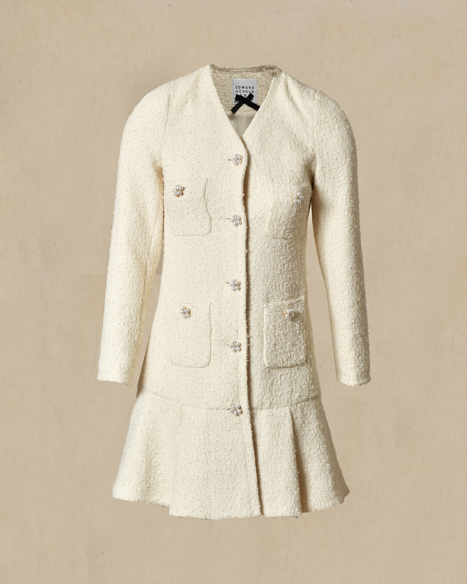 Manteau en tweed écru Edward Achour