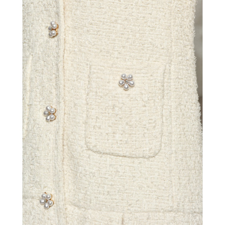 Manteau en tweed écru Edward Achour