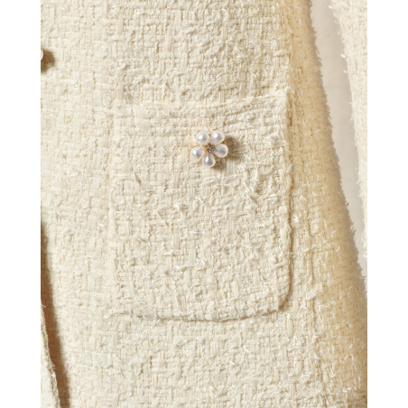 Manteau en tweed écru Edward Achour