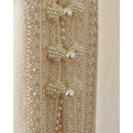 Veste longue sans manches à finitions perlées Edward Achour