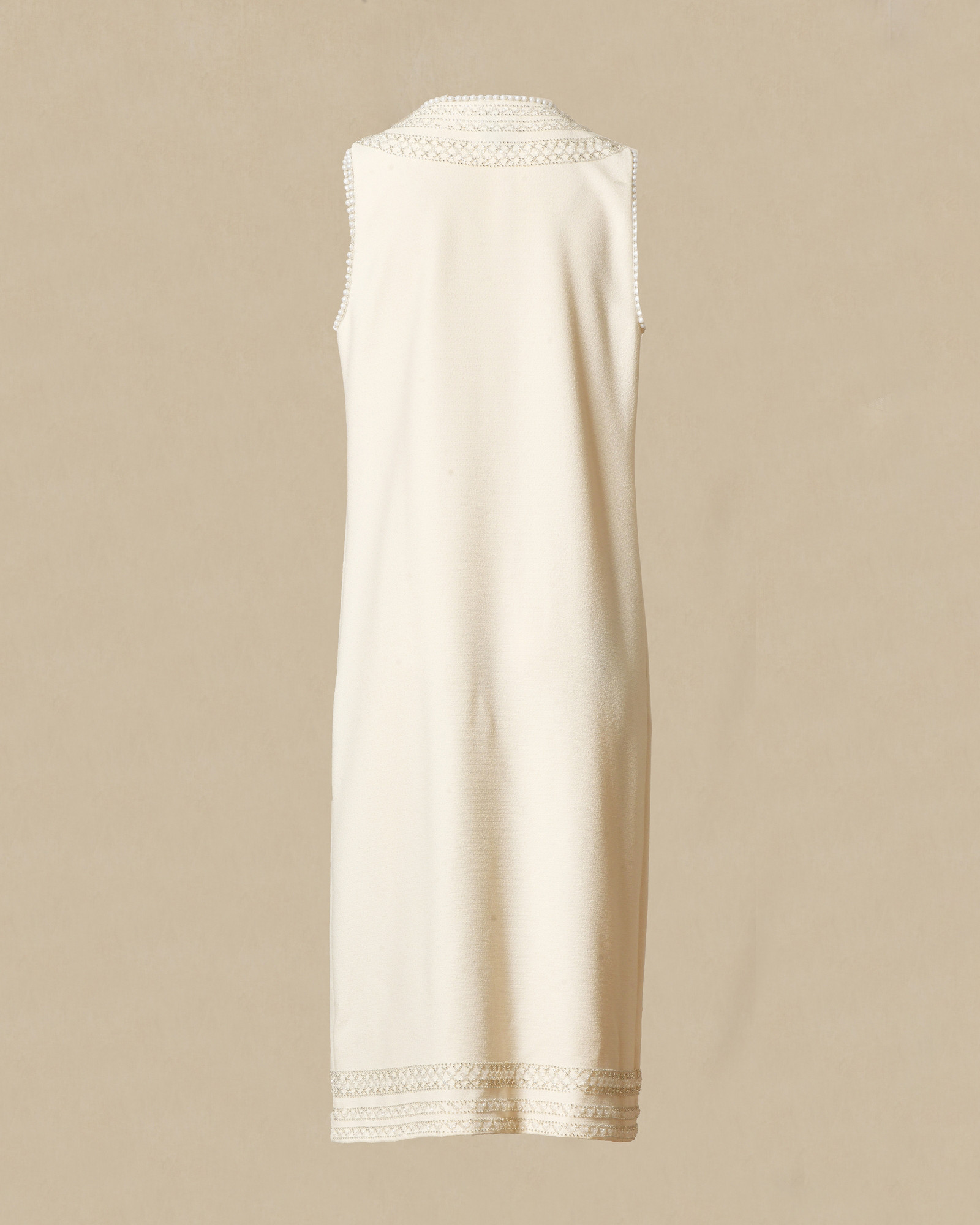 Veste longue sans manches à finitions perlées Edward Achour