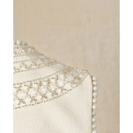 Veste longue sans manches à finitions perlées Edward Achour