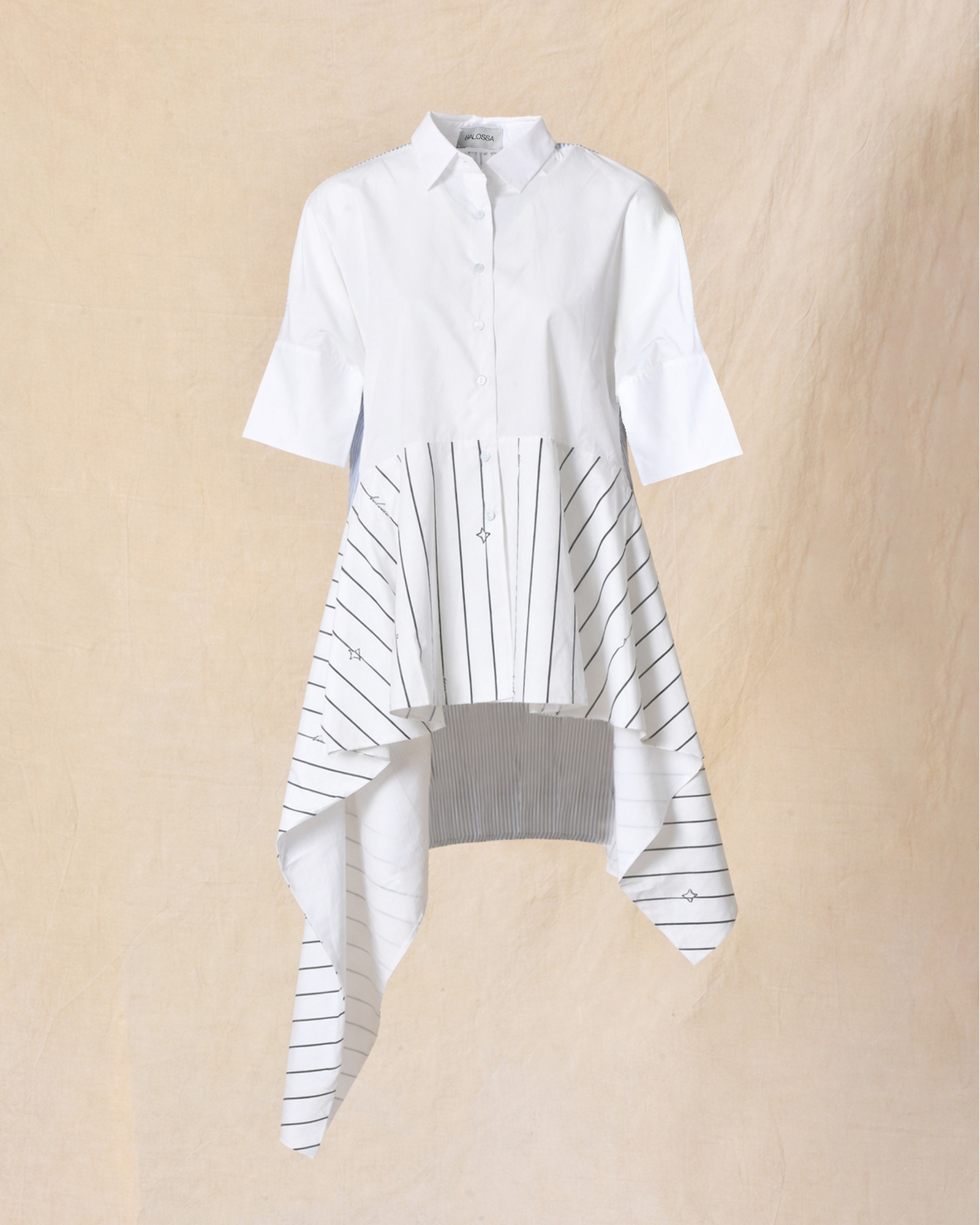 Chemise asymétrique à imprimés rayés Balossa