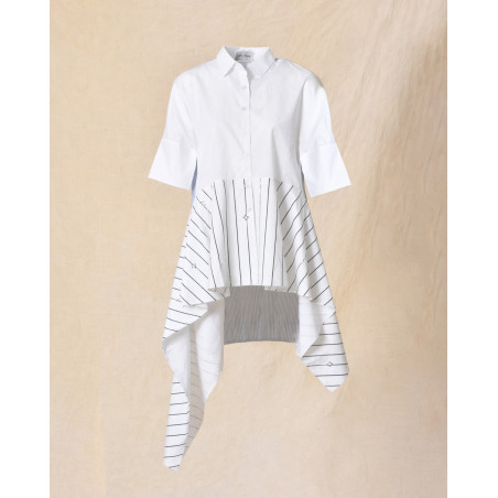 Chemise asymétrique à imprimés rayés Balossa