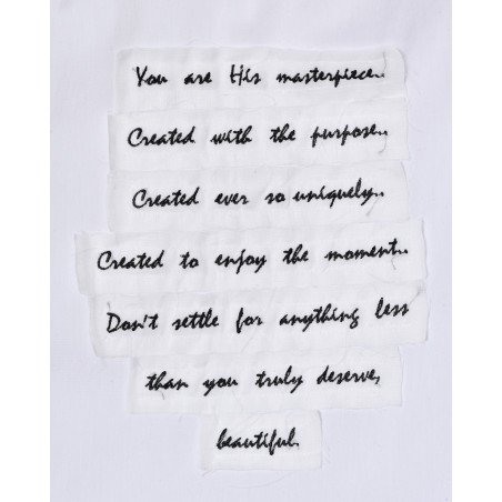 Top blanc asymétrique avec message imprimé Balossa