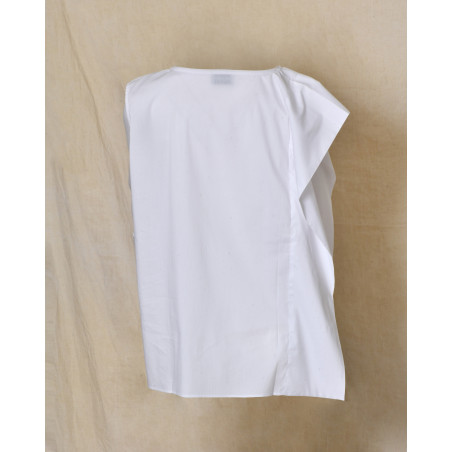 Top blanc asymétrique avec message imprimé Balossa