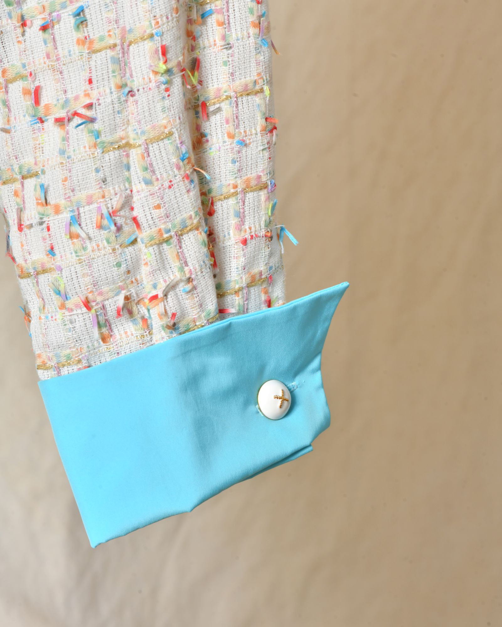 Chemisier contrasté en tweed multicolore Edward Achour