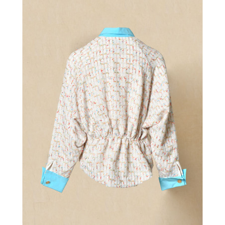 Chemisier contrasté en tweed multicolore Edward Achour