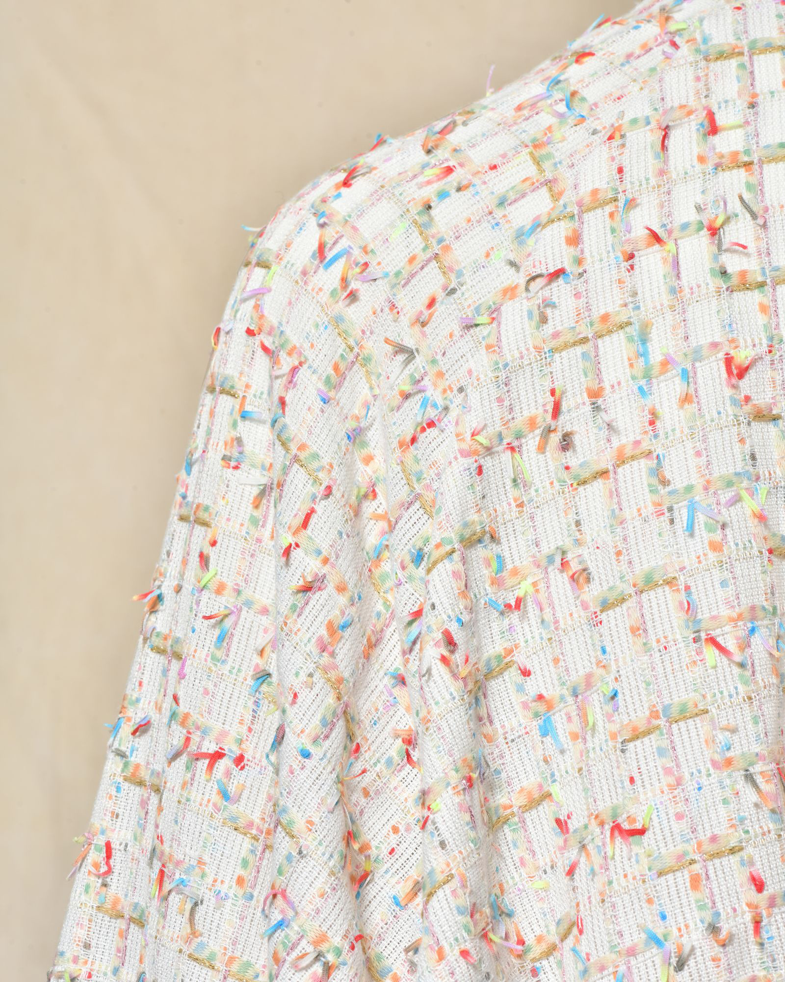 Chemisier contrasté en tweed multicolore Edward Achour