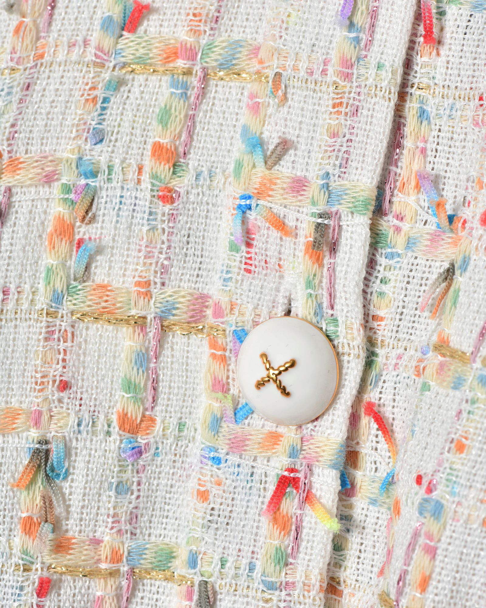 Chemisier contrasté en tweed multicolore Edward Achour