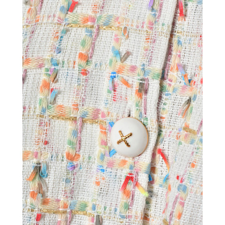 Chemisier contrasté en tweed multicolore Edward Achour