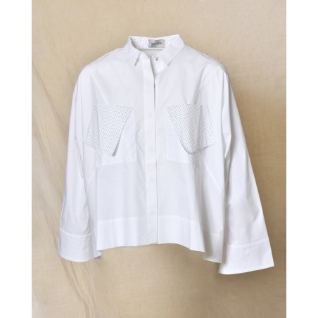 Chemise blanche oversize à poches contrastées Balossa