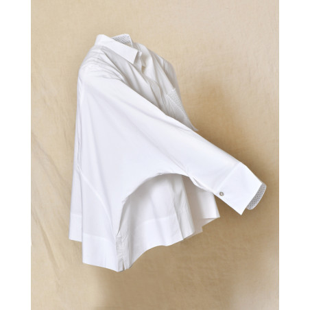 Chemise blanche oversize à poches contrastées Balossa