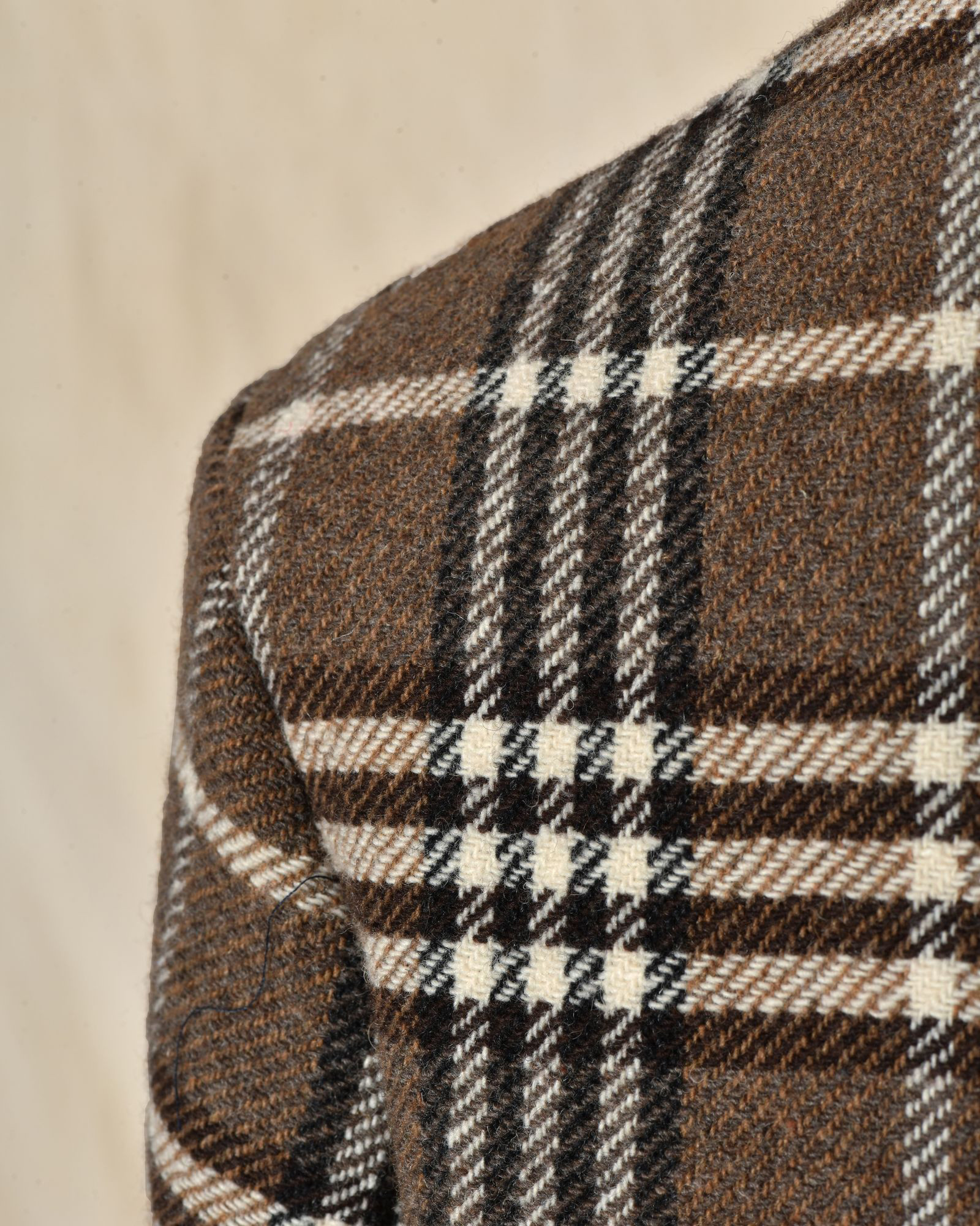 Manteau en laine à carreaux marron Chloé Stora