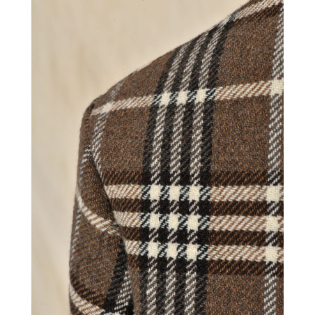 Manteau en laine à carreaux marron Chloé Stora