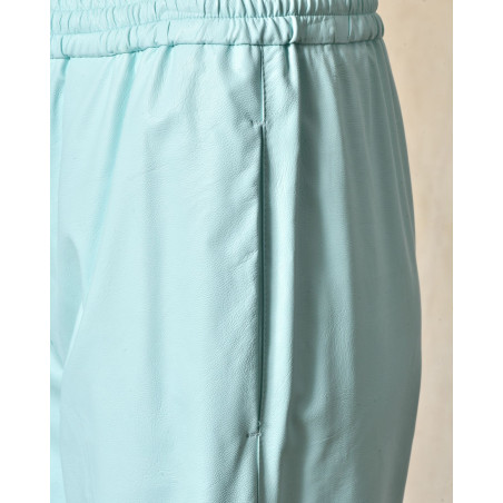 Pantalon en simili bleu Manuel Ritz