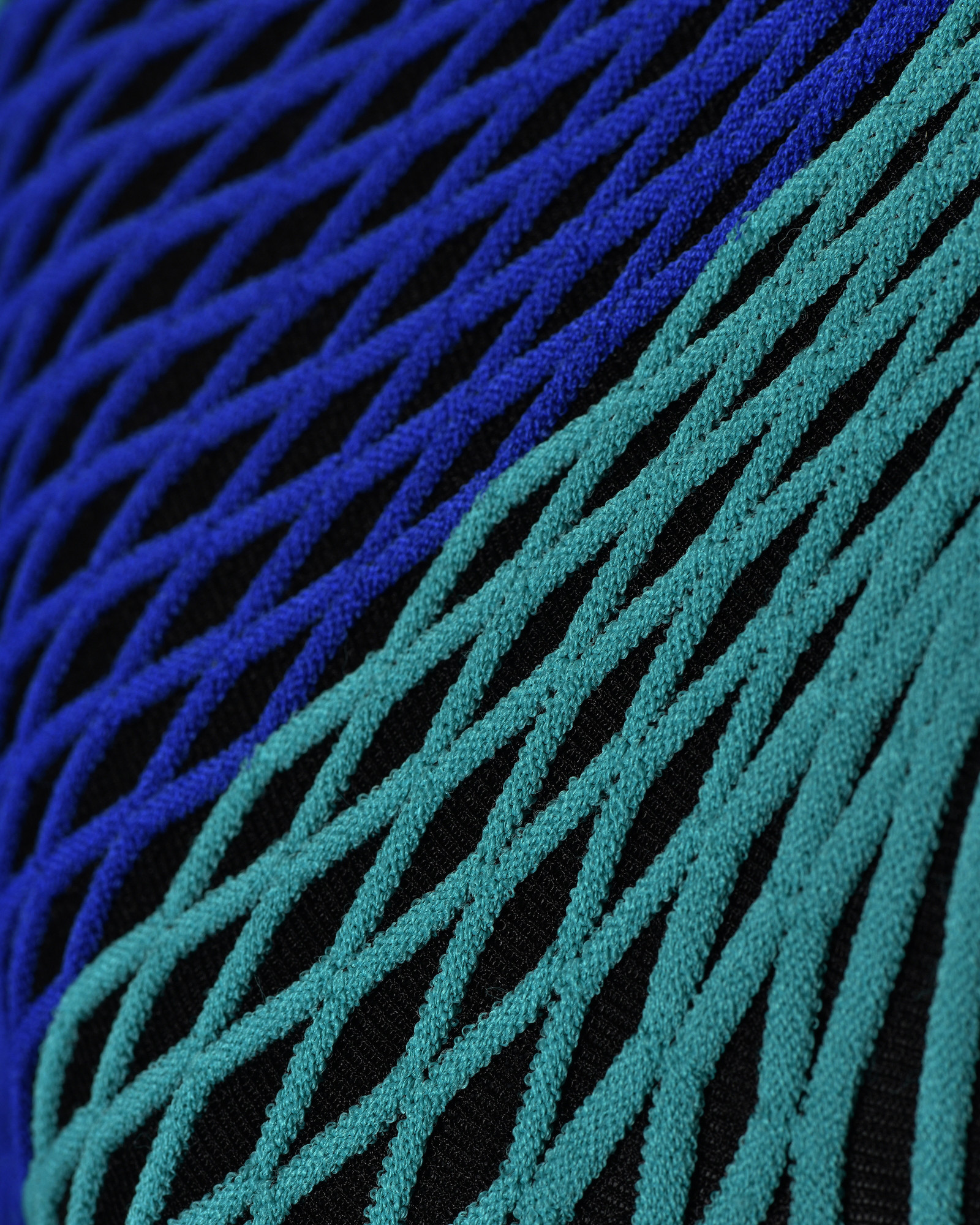 Top col américain en résille bleu Roberto Cavalli